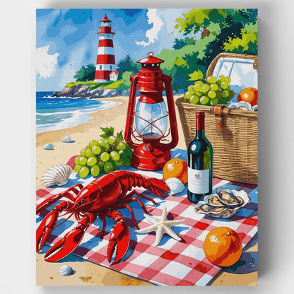 New England Seafood Picnic - Paint by Numbers Kit