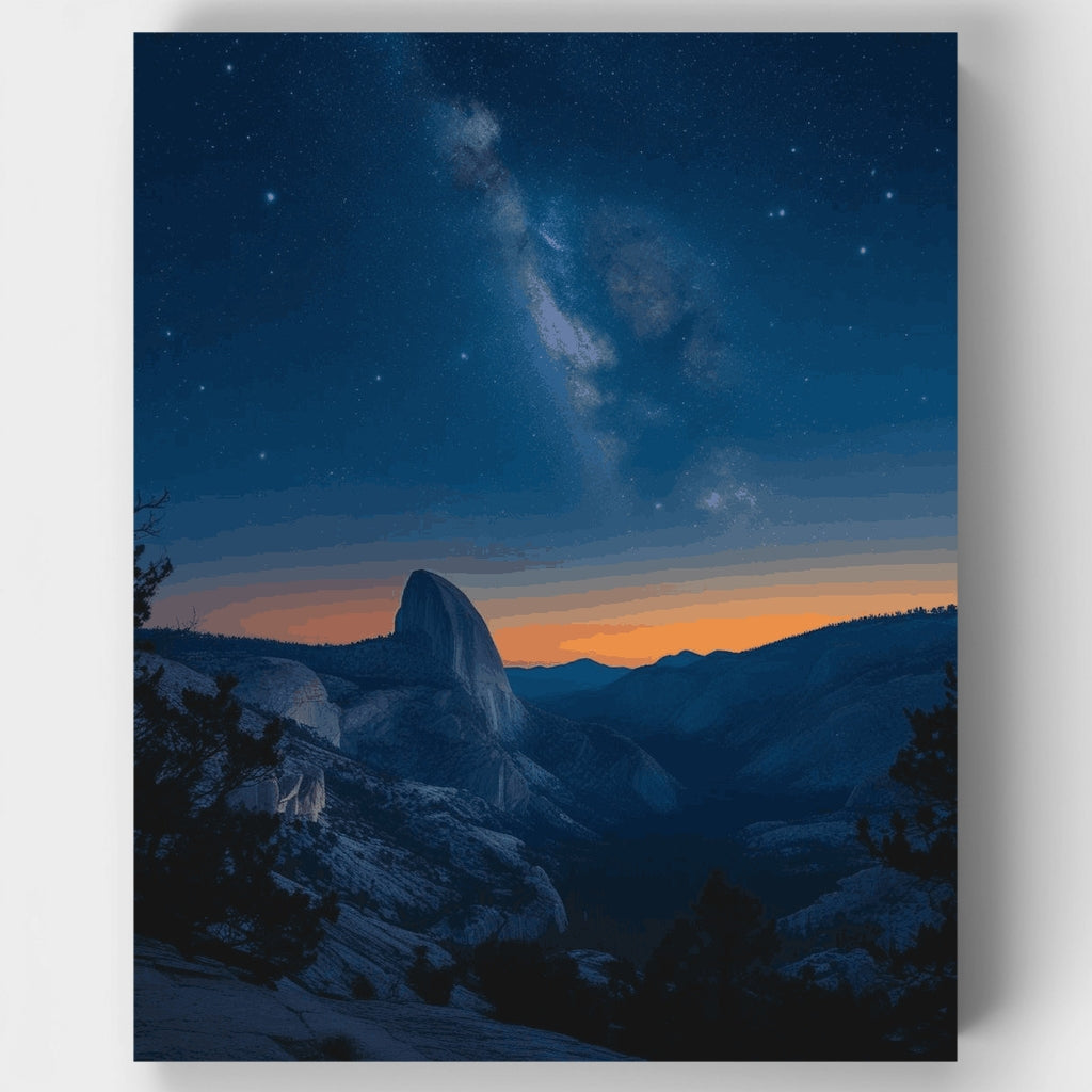 Yosemite Half Dome Milky Way Night Sky - Paint by Numbers Kit