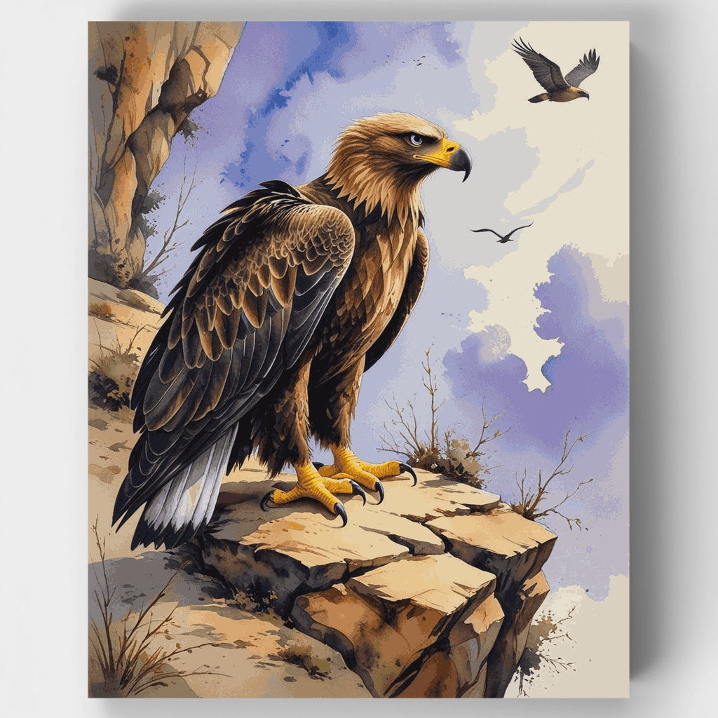 Majestic Eagle on Rocky Cliff - Paint by Numbers Kit
