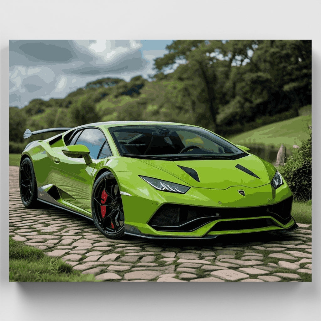 Lime Supercar - Paint by Numbers Kit