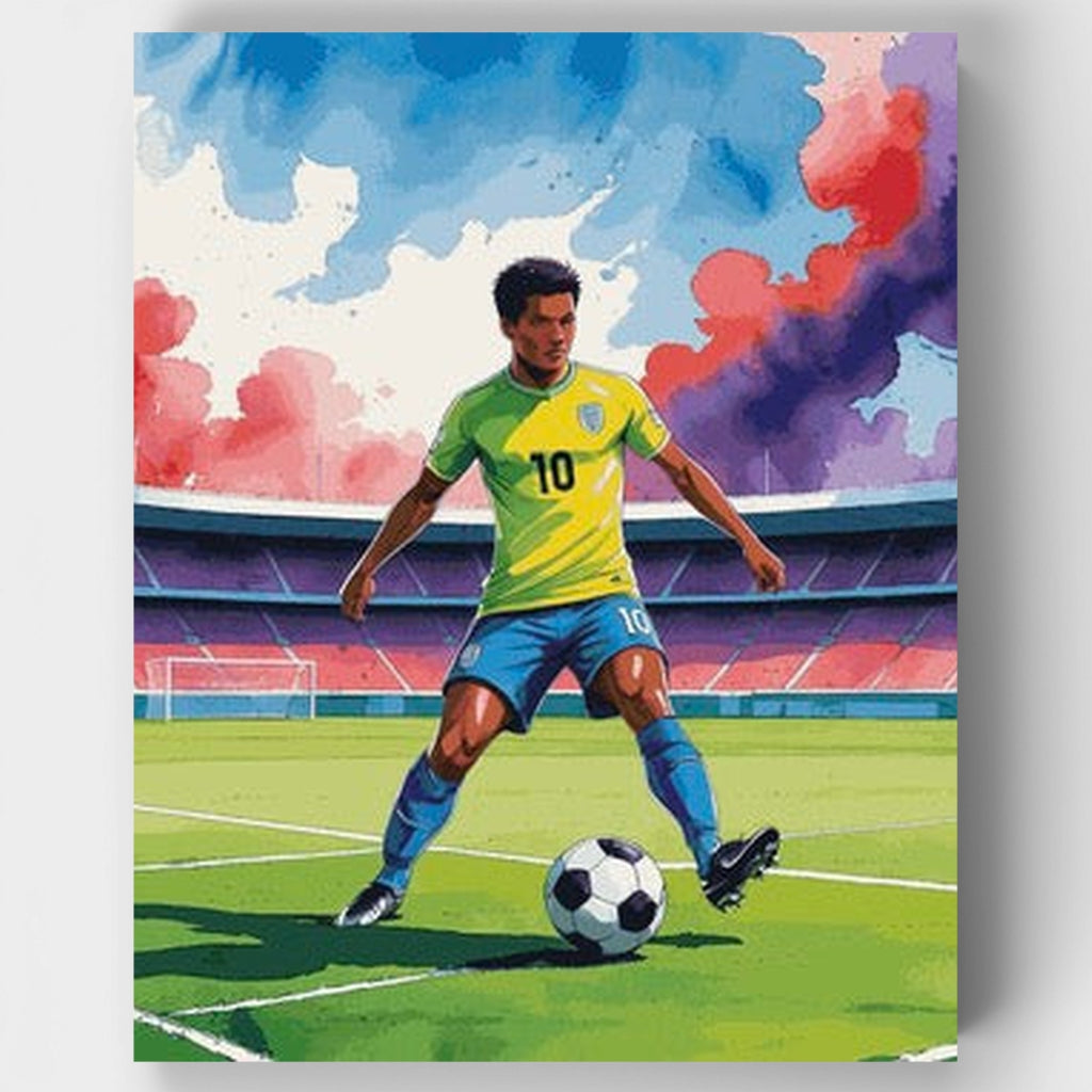 Kit de pintura por números - Estrella del fútbol brasileño — Estándar