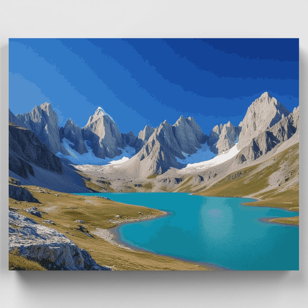 Kit de pintura por números - Lago alpino turquesa — Estándar