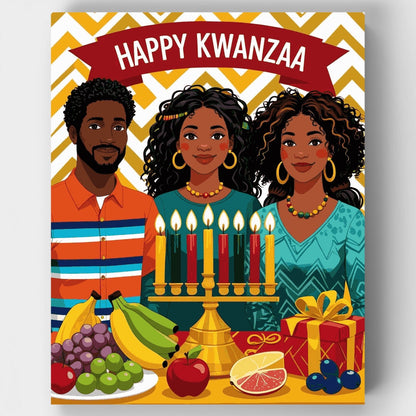Festive Kwanzaa Celebration - Paint by Numbers Kit