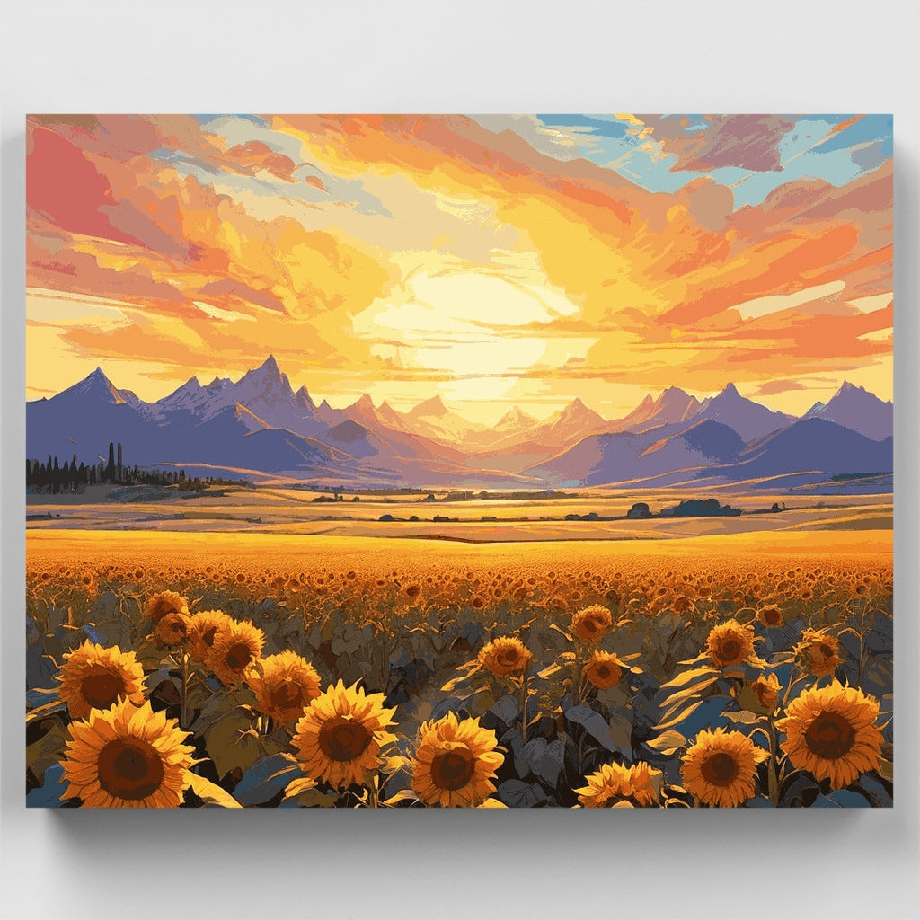 Serenidad de Girasoles - Kit de pintura por números — Estándar