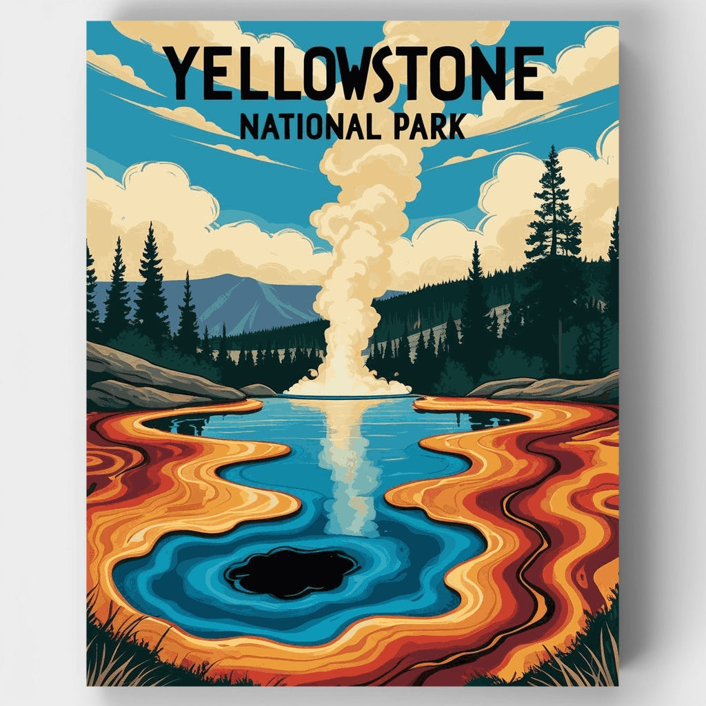 Maravilla geotérmica de Yellowstone - Kit de pintura por números — Estándar