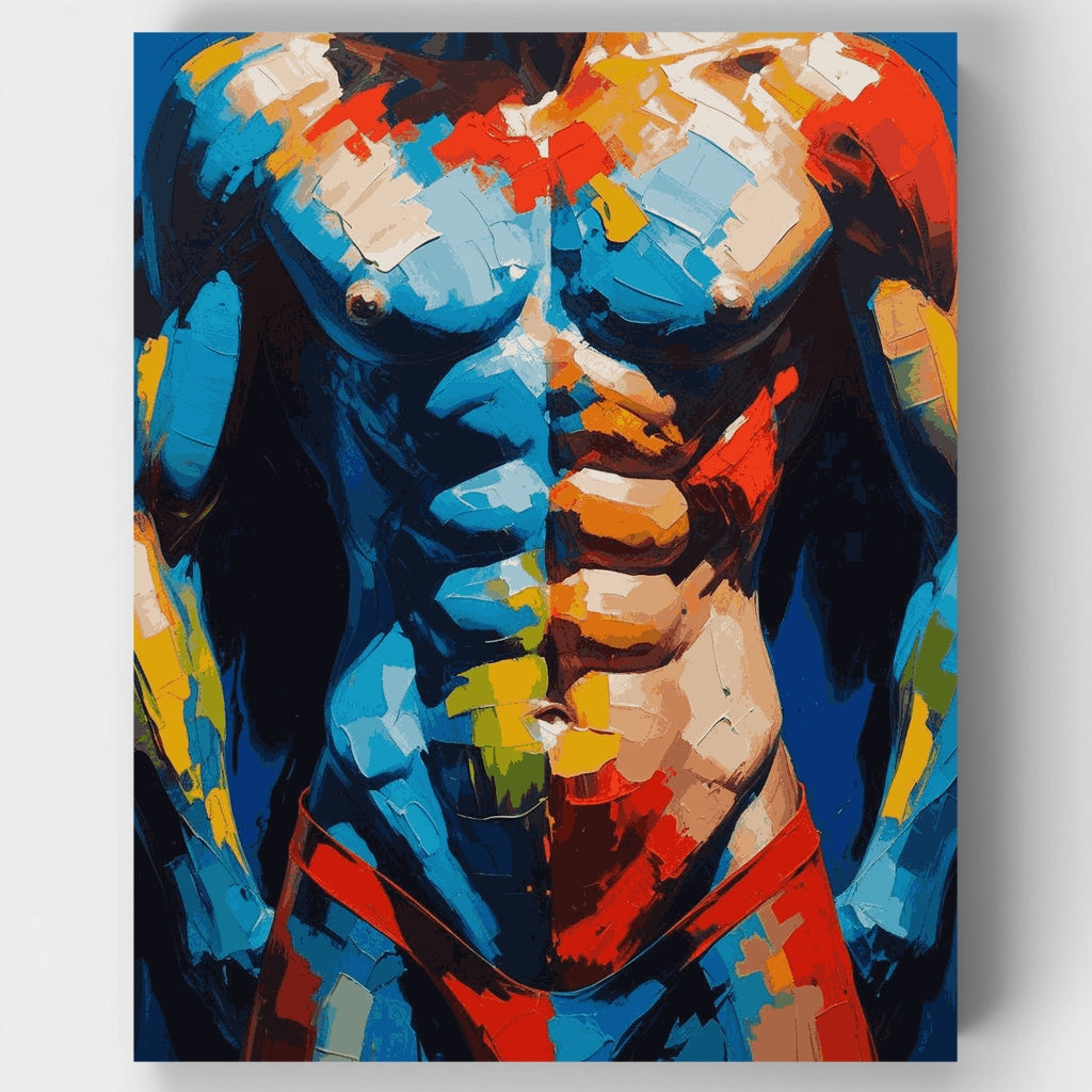 Kit de pintura por números - Figura masculina abstracta vibrante — Estándar