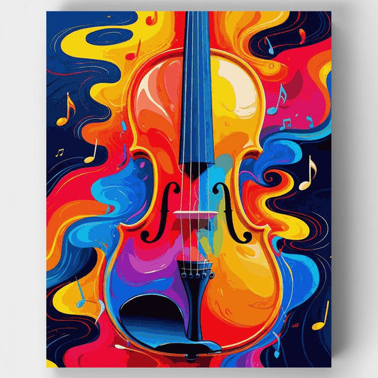 Colorful Musical Violin - Paint by Numbers Kit