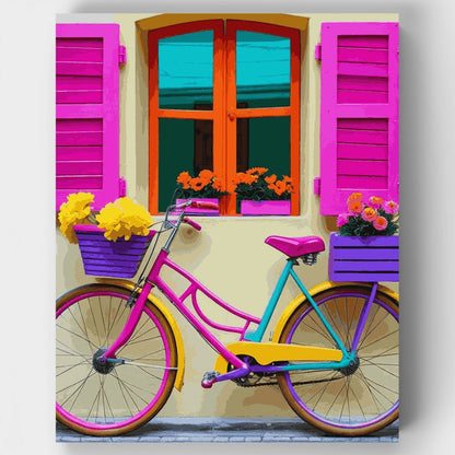 Rainbow Bicycle Paradise - Paint by Numbers Kit