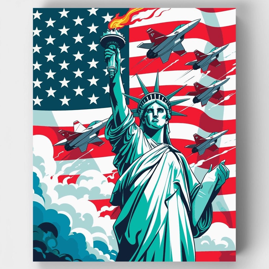 American Liberty and Military Power - Paint by Numbers Kit