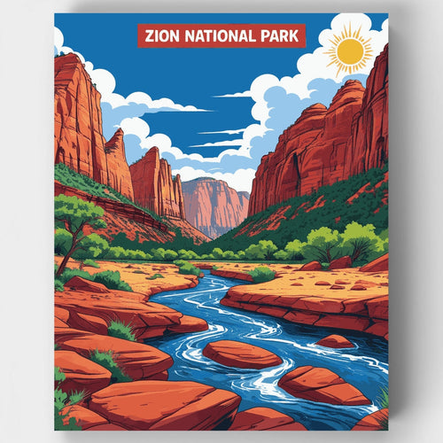 Majestic Zion Canyon - Paint by Numbers Kit