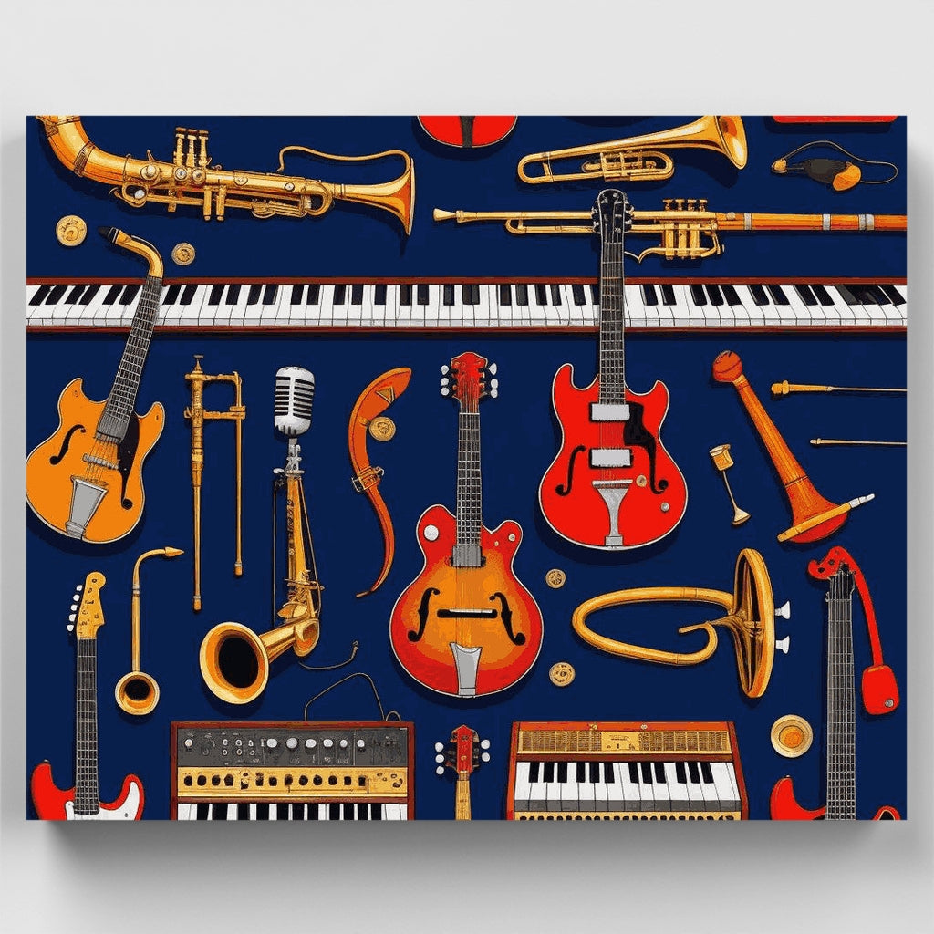 Sinfonía de instrumentos musicales - Kit de pintura por números — Estándar