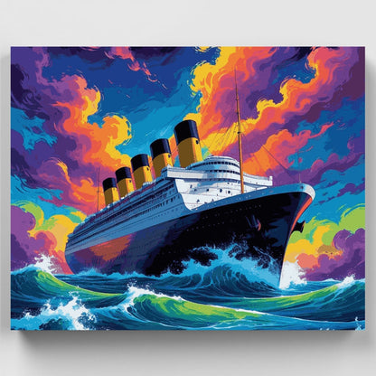 Ocean Liner at Sunset - Paint by Numbers Kit