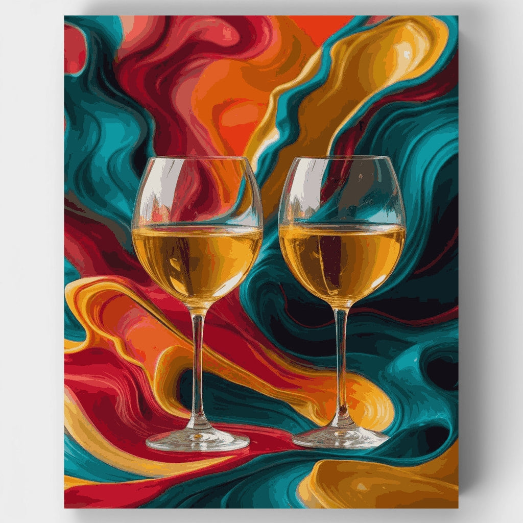 Vibrant Wine Glasses - Paint by Numbers Kit