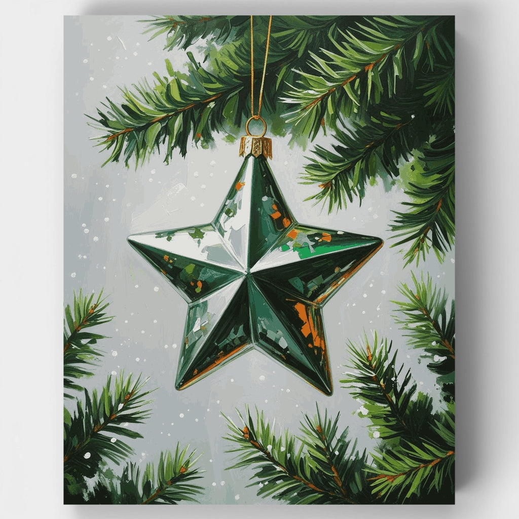 Adorno de estrella navideña: kit de pintura por números — Estándar