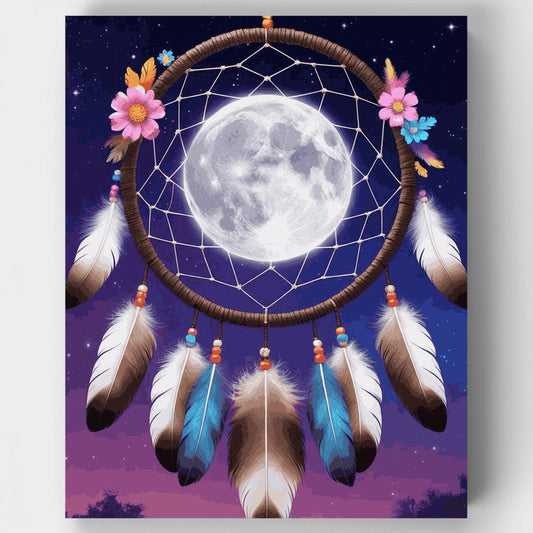 Mystical Dreamcatcher Moon - Paint by Numbers Kit