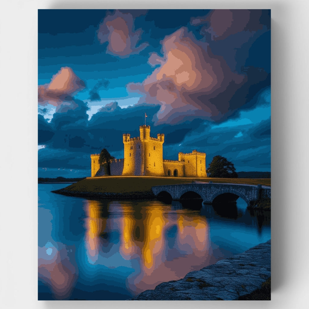 Castillo de Bodiam al atardecer - Kit de pintura por números — Estándar
