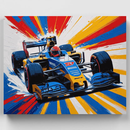 Energetic Racing Car - Paint by Numbers Kit