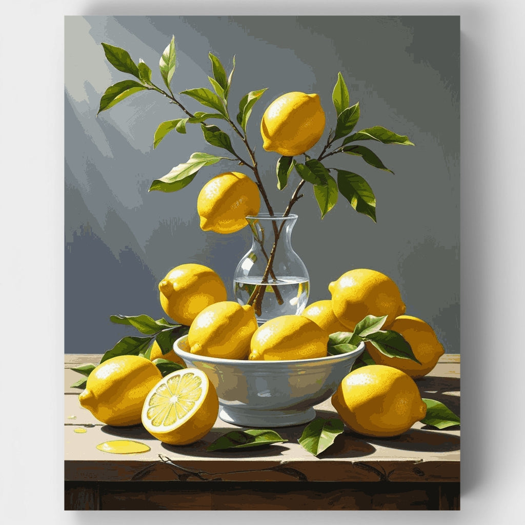 Naturaleza muerta con limones - Kit de pintura por números — Estándar