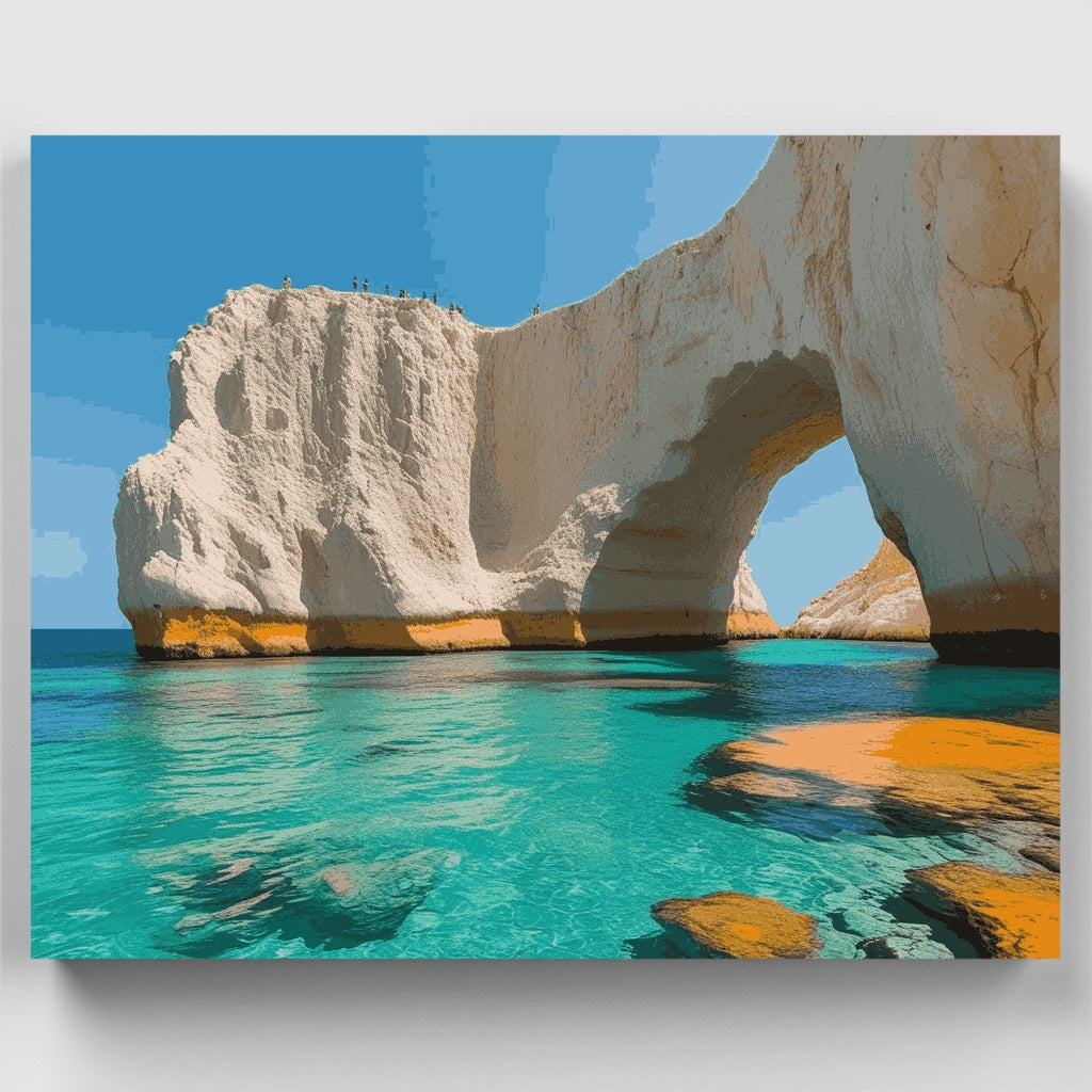 Formaciones rocosas de la playa de Chipre - Kit de pintura por números — Estándar