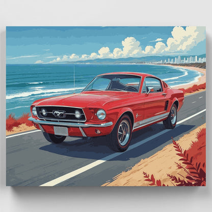 Pacific Coast Vintage Car - Paint by Numbers Kit