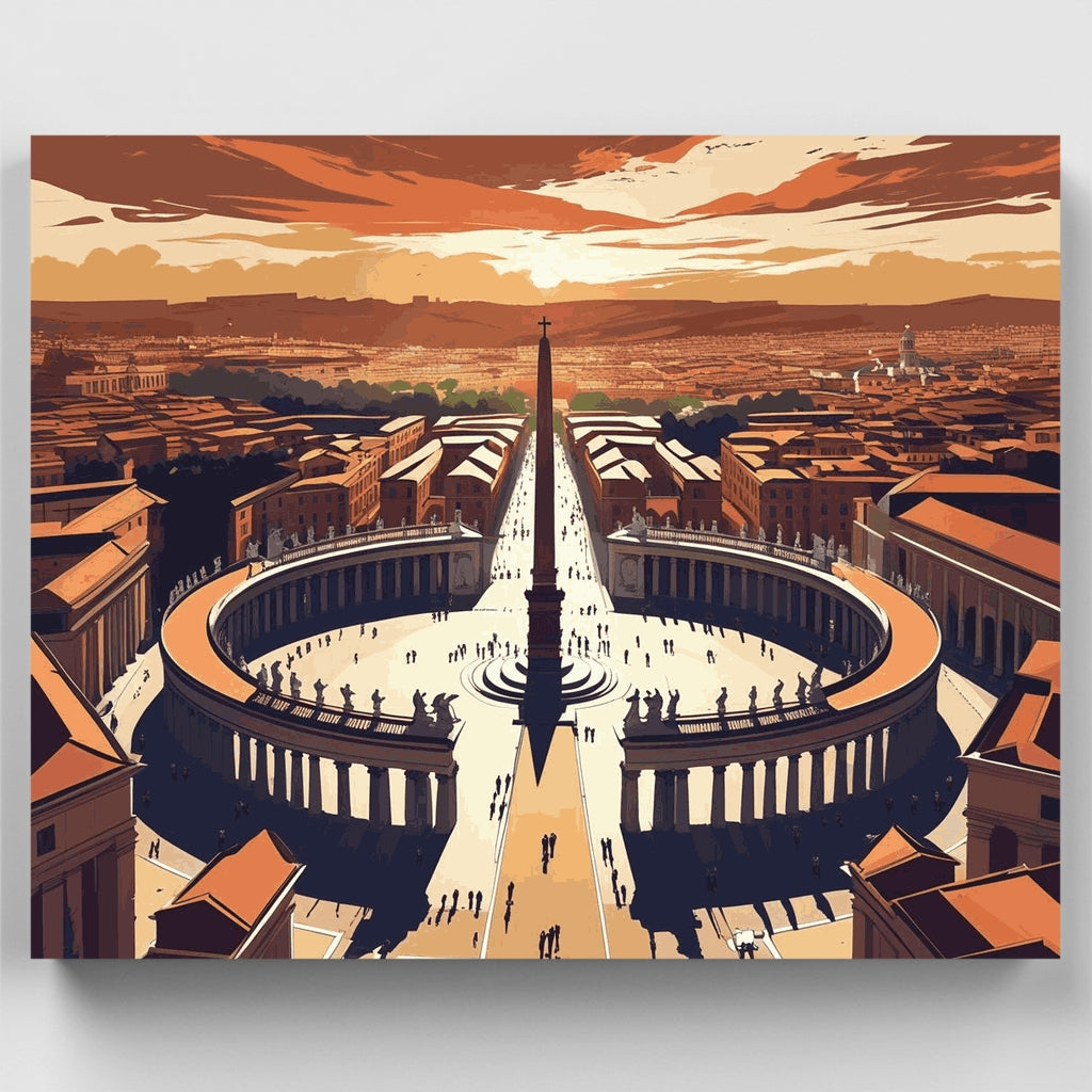 Plaza de San Pedro, Vaticano - Kit de pintura por números — Estándar