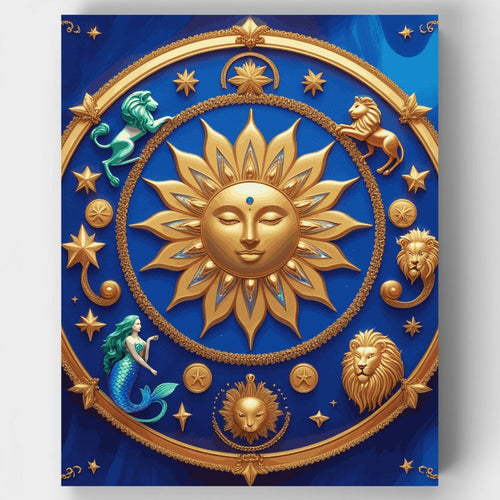 Celestial Zodiac Sun - Paint by Numbers Kit