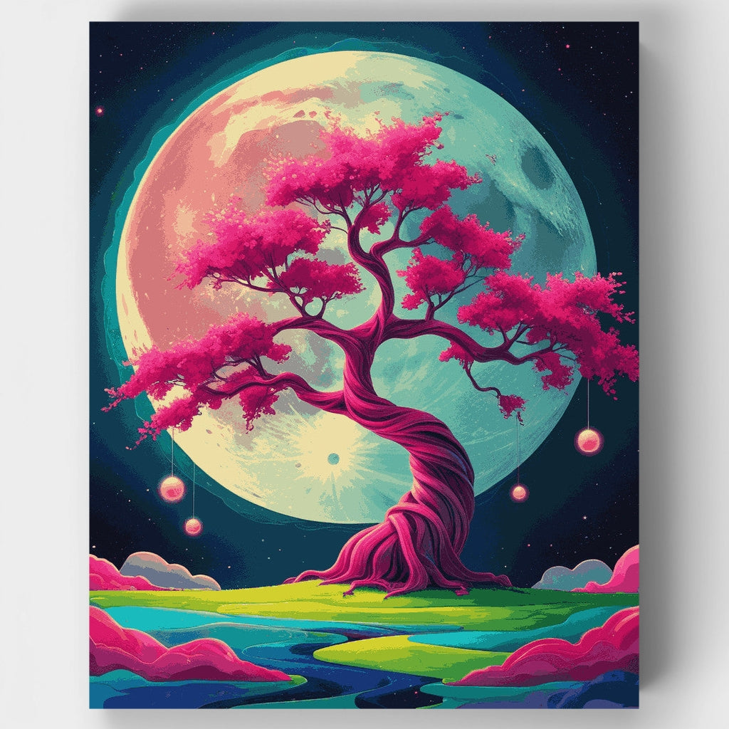 Mystical Cherry Blossom Moon - Paint by Numbers Kit