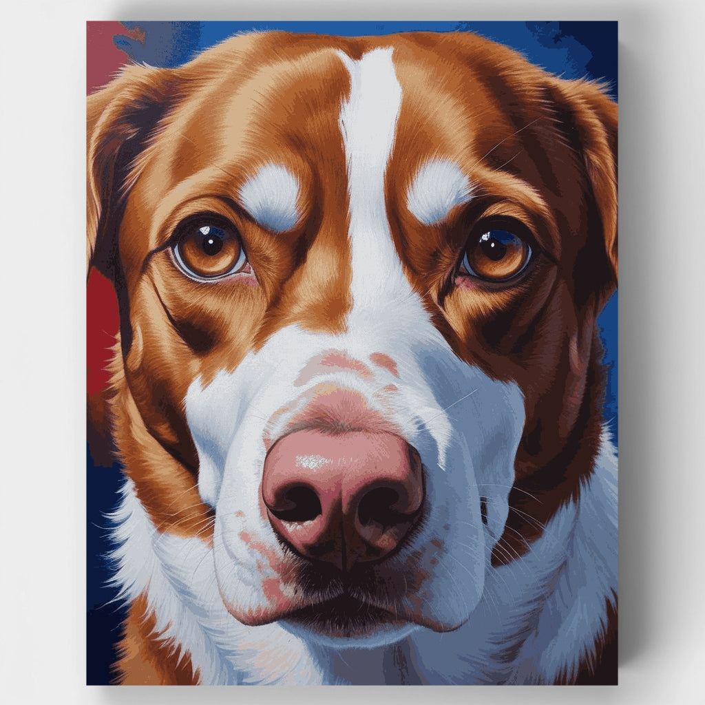 Beautiful Brown and White Spaniel Portrait - Paint by Numbers Kit
