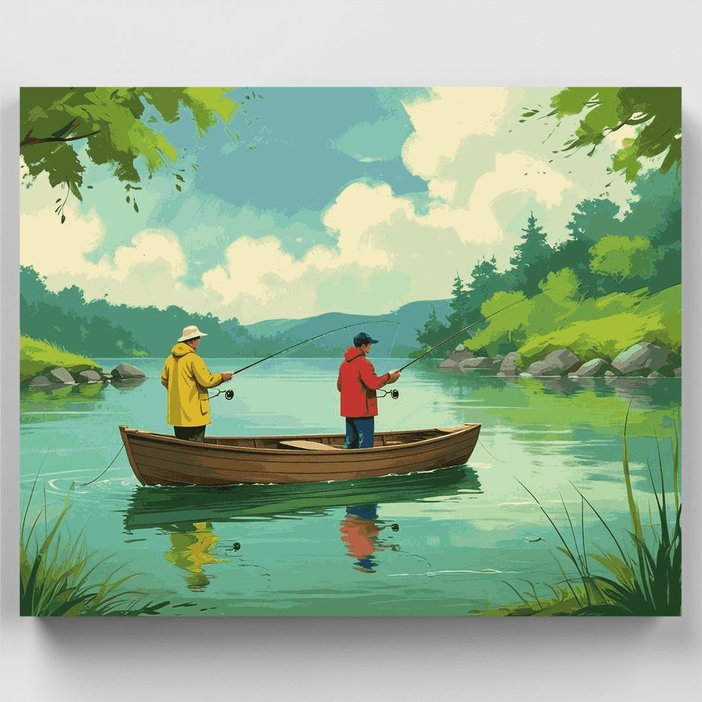 Día de pesca tranquilo - Kit de pintura por números — Estándar