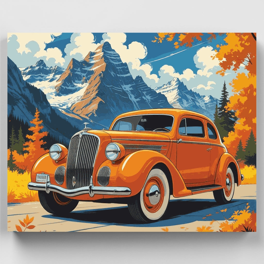 Set de pintura por números - Paseo por la montaña vintage — Estándar