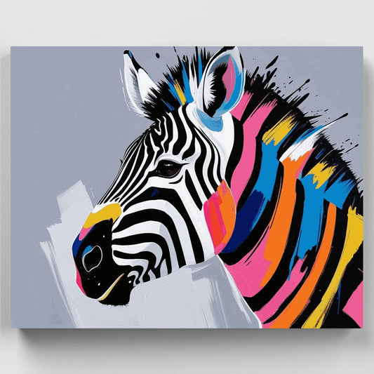 Colorful Zebra Art - Paint by Numbers Kit