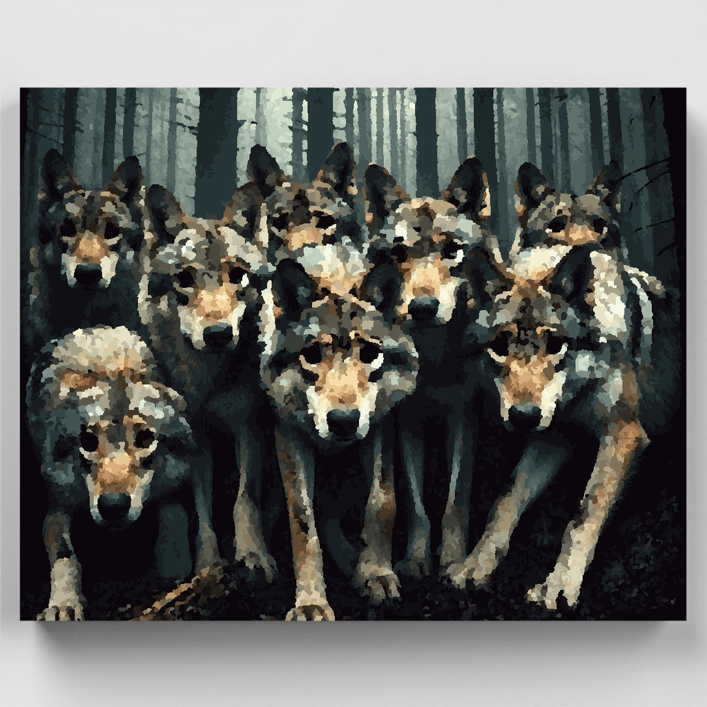 Stressed Wolves - Paint by Numbers Kit