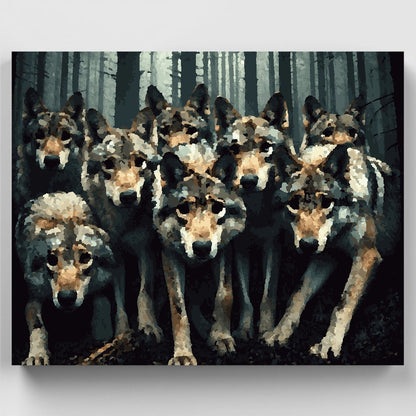 Stressed Wolves - Paint by Numbers Kit