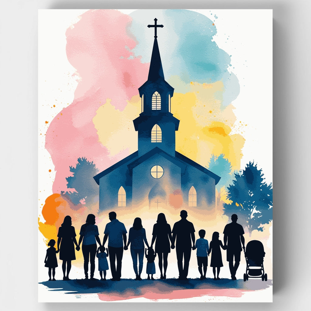 Reunión de la comunidad eclesiástica - Kit de pintura por números — Estándar