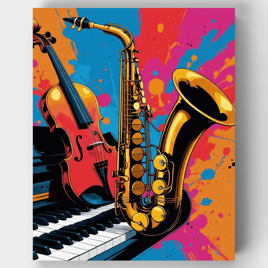 Jazz Instruments Symphony - Paint by Numbers Kit