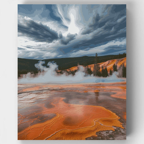 Yellowstone Geothermal Springs - Paint by Numbers Kit