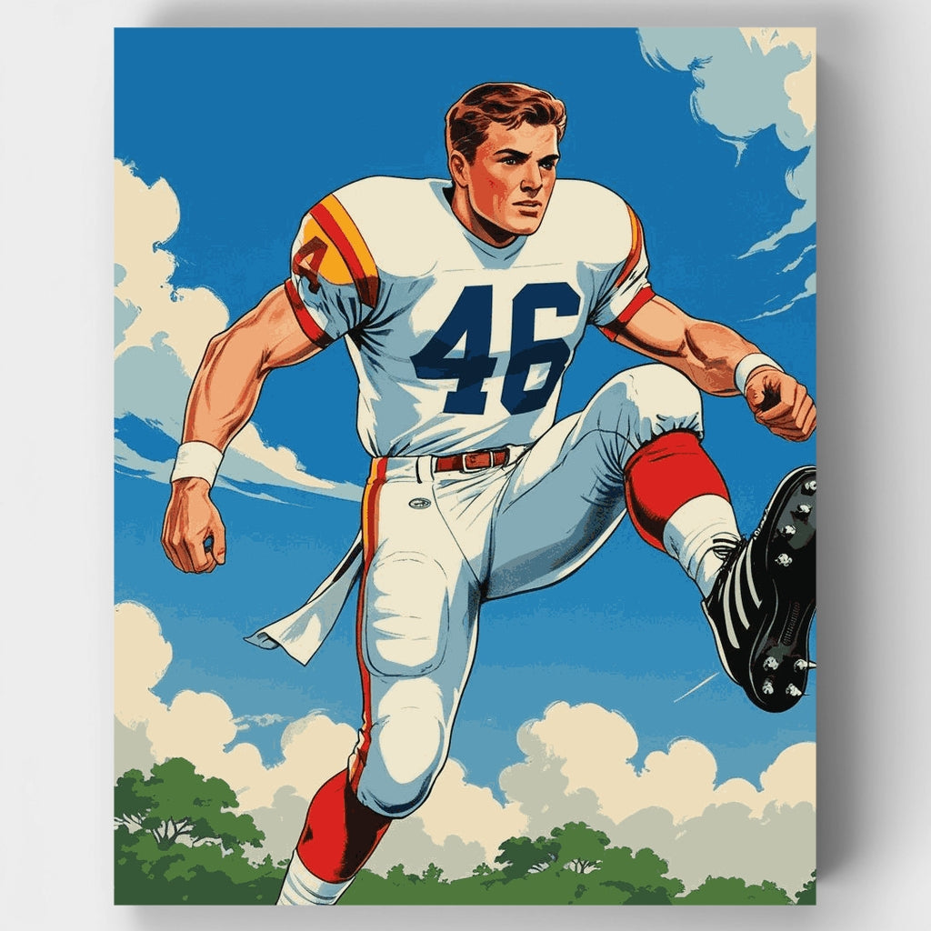 Vintage Football Player - Paint by Numbers Kit