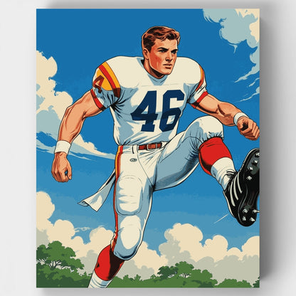 Vintage Football Player - Paint by Numbers Kit