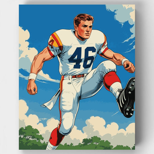 Vintage Football Player - Paint by Numbers Kit