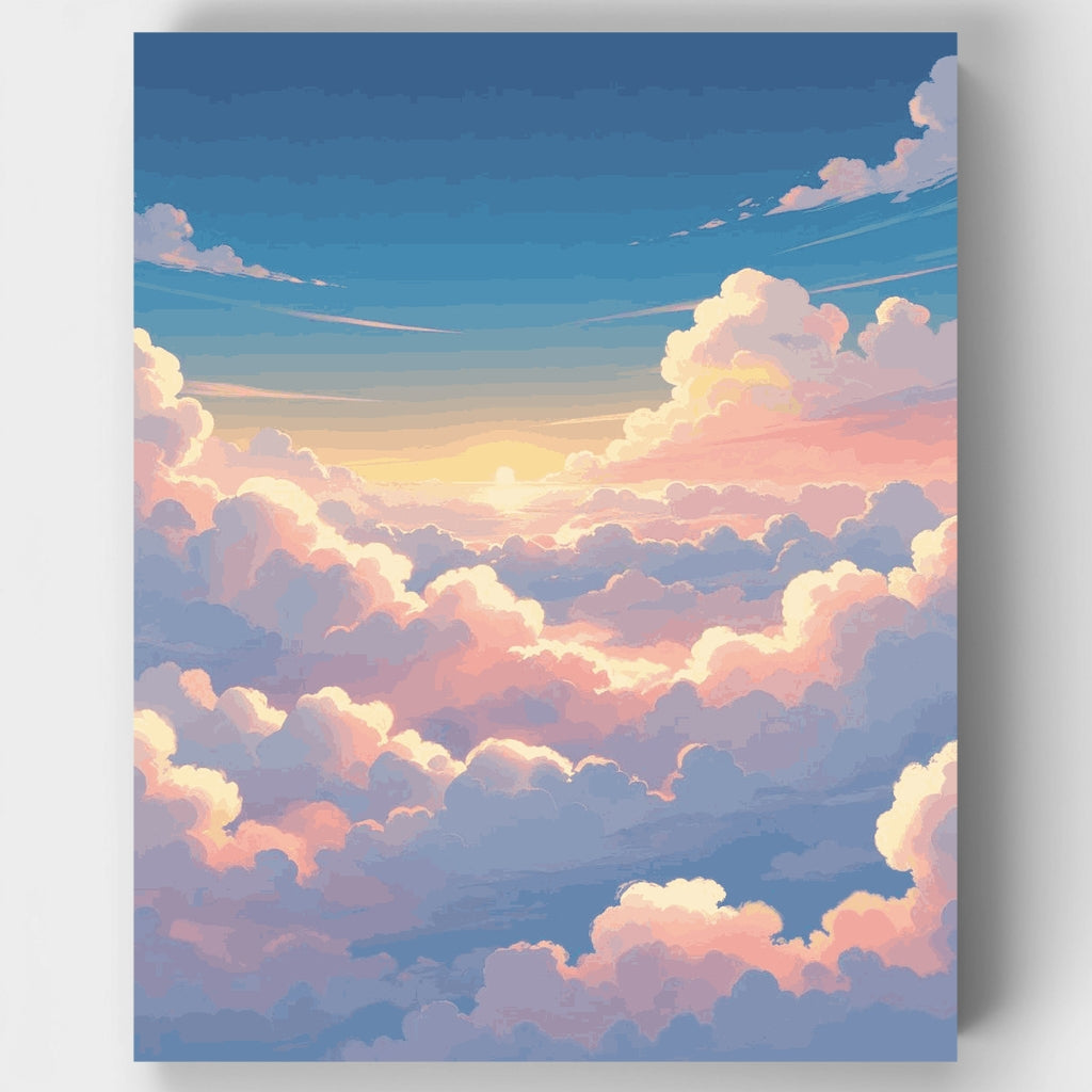 Kit de pintura por números - Cielo de ensueño con nubes — Estándar