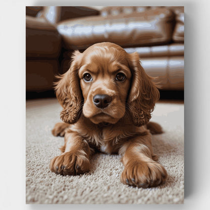 Adorable Cocker Spaniel Puppy - Paint by Numbers Kit