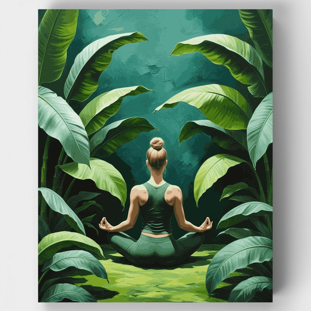 Kit de pintura por números - Serenidad de meditación tropical — Estándar
