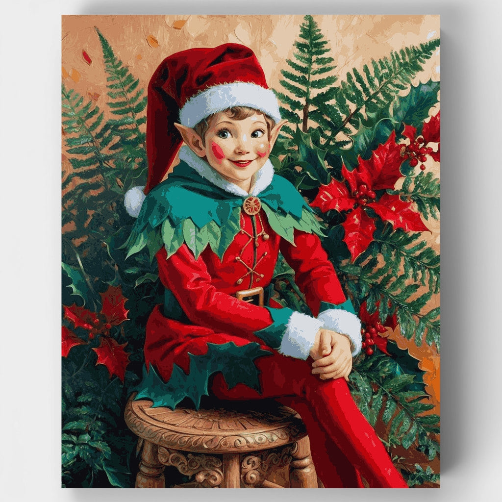 Kit de pintura por números - Elfo navideño — Estándar