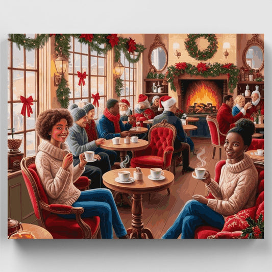 Cozy Christmas Cafe - Paint by Numbers Kit