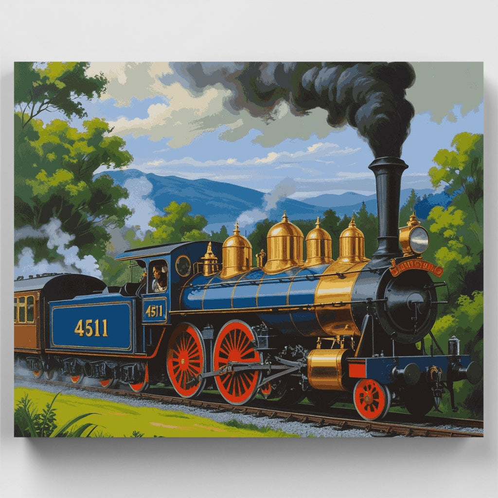 Kit de pintura por números: Tren de vapor antiguo 4511 — Estándar