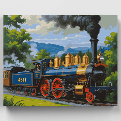 Vintage Steam Train 4511 - Paint by Numbers Kit