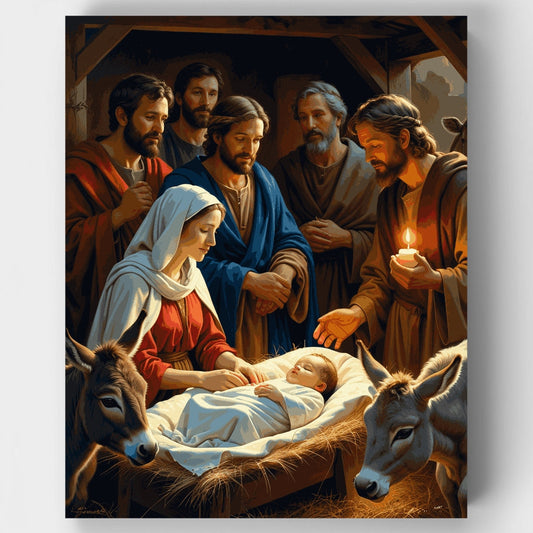 Nativity with Shepherds - Paint by Numbers Kit