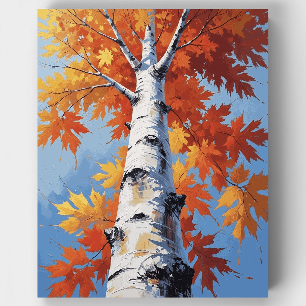 Kit de pintura por números - Abedul de otoño — Estándar