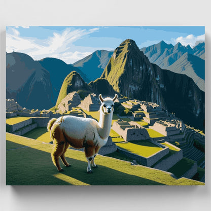 Machu Picchu Llama - Paint by Numbers Kit