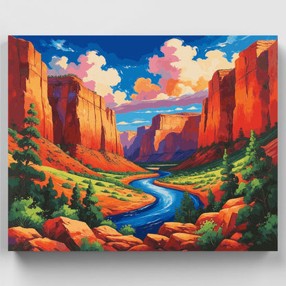 Desert Canyon River - Paint by Numbers Kit